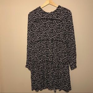 Black and White Floral Long Sleeve Target Dress